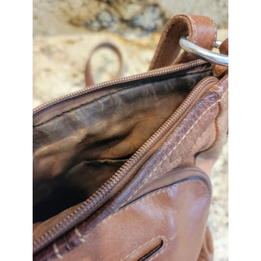 Fossil Hanover Messenger Bag ZB2869 Leather Vintage crossbody tote purse brown
